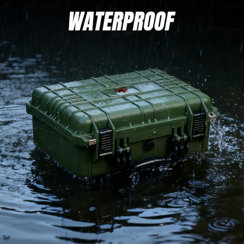 Image of Jack Boss 16x 12.8x 6.8 Inch Hard Case, Portable Weather Waterproof Protective Camera Case with Customizable Foam, Fit Use of Drones, Camera, Equipments, Green