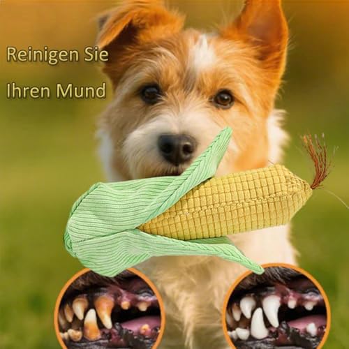 Donubiiu Maiskölbchen Quietschspielzeug für Hunde, Lustiges Futterplüsch, Unzerstorbares Kauspielzeug, Süßes Stofftier für Welpen, Geeignet für Große, Mittelgroße und Kleine Hunde (A+B)
