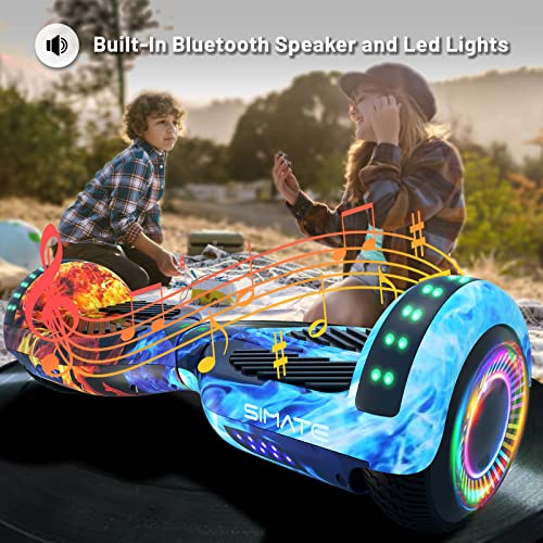 Image of SIMATE Hoverboard, Bluetooth All Terrain Hover Boards with LED Lights and APP Control, Gifts for Kids Adults Girls Boys, for All Ages