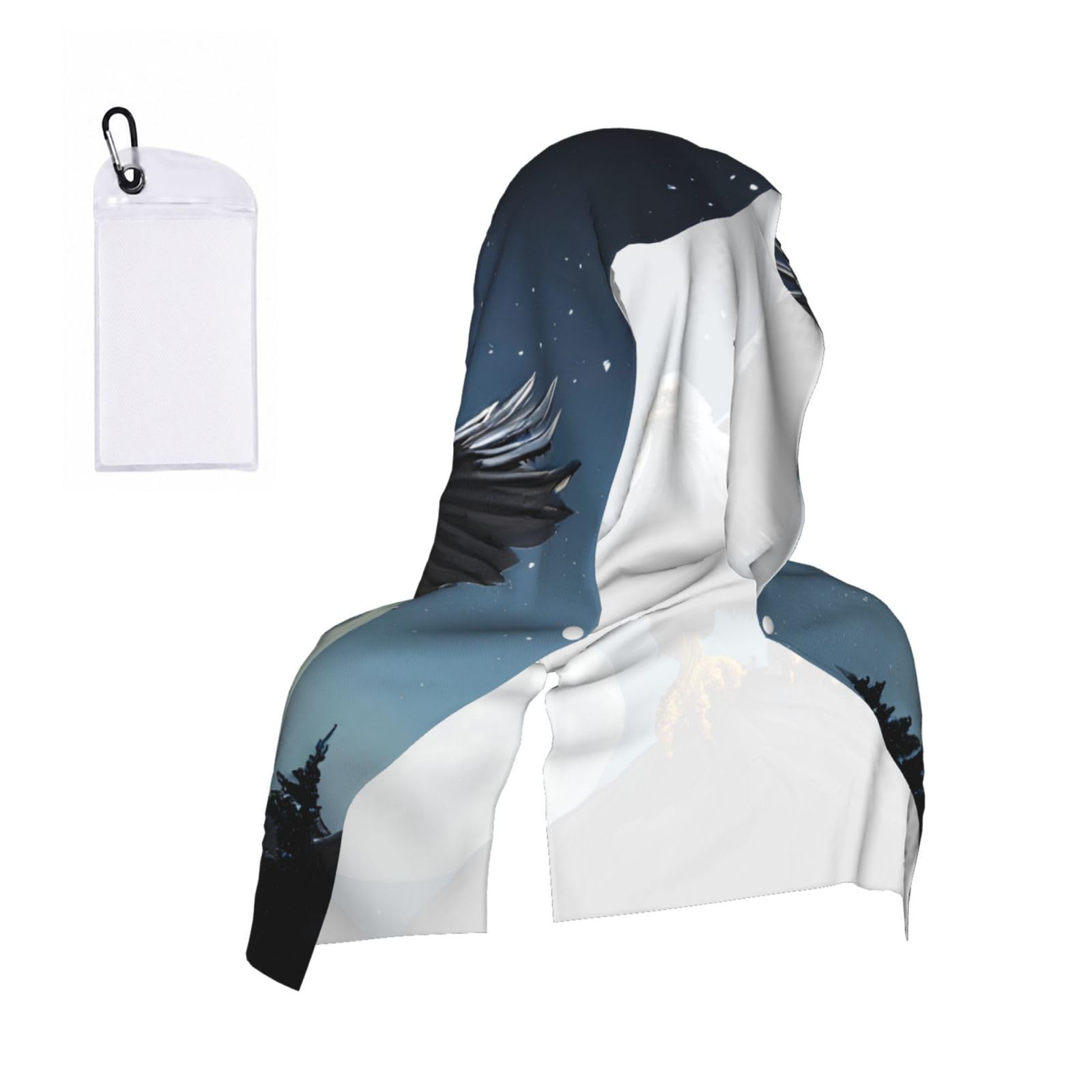 CNTDBU Eagle under the stars Cooling Towel Hooded-Instant Chill Neck Cover for Sports, UV Cooling Rag for Running Gym