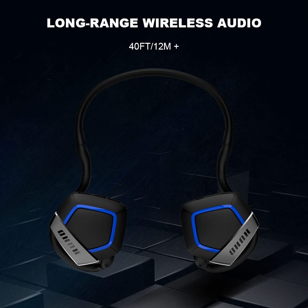 Cuffie da gioco senza fili Nintendo Switch, cuffie da gioco a bassa latenza e suono surround stereo 3D cavo da Type-C a USB Caschi con microfono rimovibile per PS4 PS5 PC,Blu