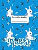 Rabbit Composition Notebook: Cute animals Rabbits Easter Pattern Wide Ruled Lined Pages Peter composition book school gifts Journal Notebook for Kids Teens, Students, girls who is adorable playing Bunny lovers