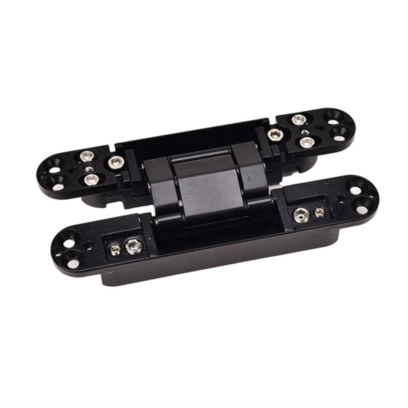 Invisible Door Hinge Furniture Concealed Wooden Pivot Hinges Hidden Fittings Cabinet Cross Load 40kg(Nero)