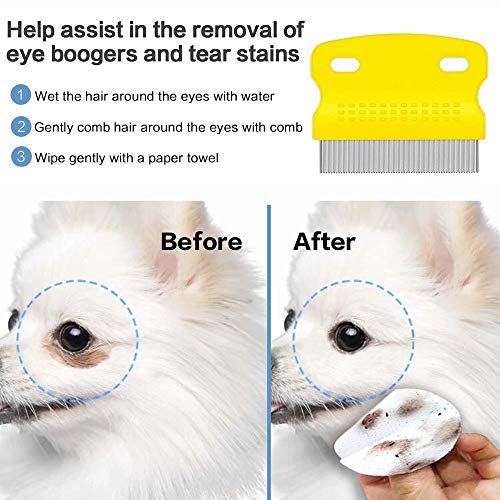 Aoche Lice Comb Dog Comb Cat Comb - 3 Pack Flea Comb Tear Stain Remover for Dogs Fine Tooth Pet Comb to Remove Fleas… - Image 5