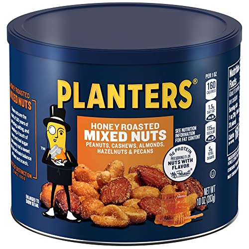 Planters Honey Roasted Mixed Nuts, 10.0 oz Canister (Pack of 4)