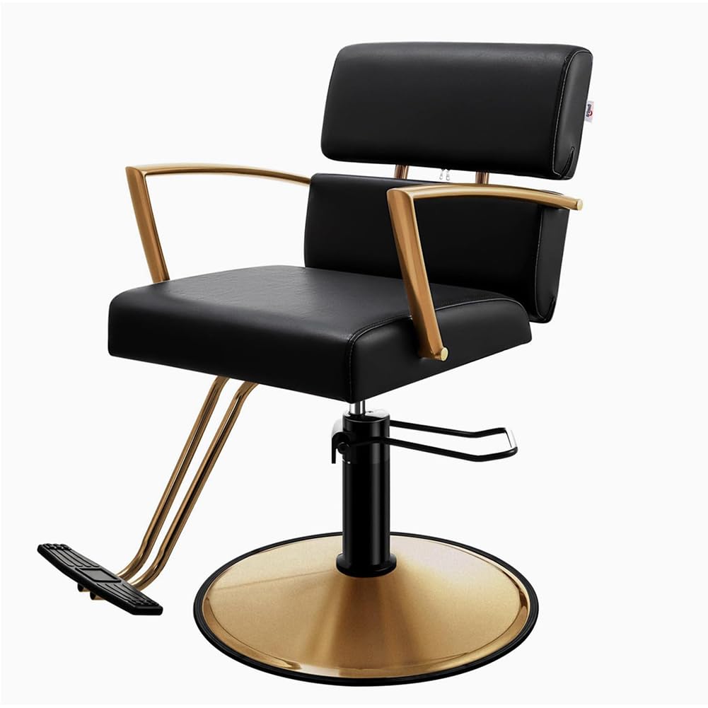 Friseurstühle, Schwerlast-Friseurstuhl für Friseure, 360° drehbarer, verstellbarer Salonstuhl mit Hydraulikpumpe, Spa- und Beauty-Ausstattung, professioneller Friseurstuhl für Zuhause – Schw