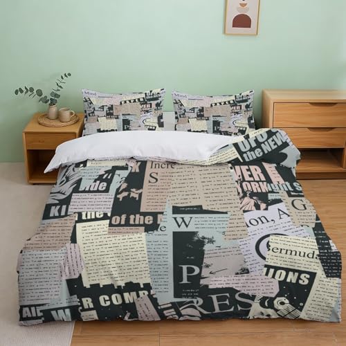 Housse de couette 135x200 rétro en microfibre alphabet - 3
