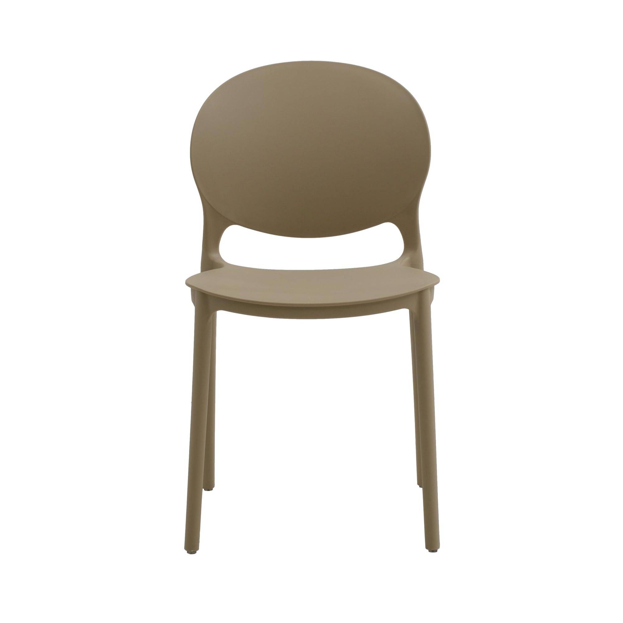 KONTE.DESIGN Set di 2 sedie SANTA CRUZ in polipropilene beige, impilabili