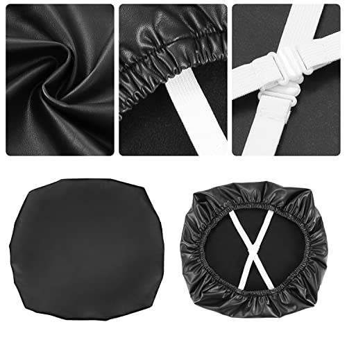 Image of YISUN Chair Seat Covers Set of 6, Pu Leather Waterproof Dining Room Chair Covers, Stretch Chair Cover for Dining Room Chair Protector Slipcover for Kitchen, Hotel (Pu Black, 6)