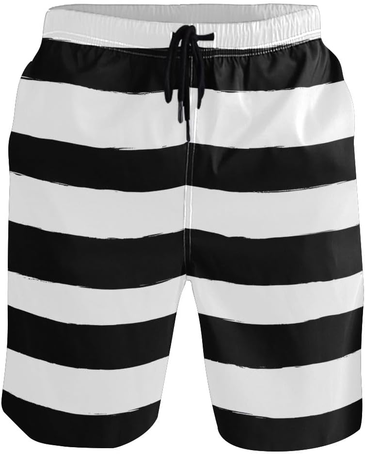 SUABO Mens Swim Trunks Original Pepperoni Pizza Slim Fit Quick Dry Short Swim Trunk with Mesh Lining