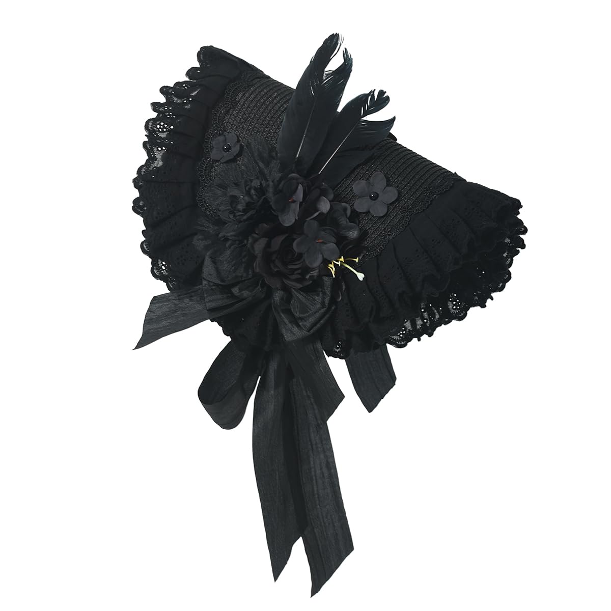 COSDREAMERSombrero Victoriano de Fiesta de té para niñas y Mujeres, Sombreros de Paja