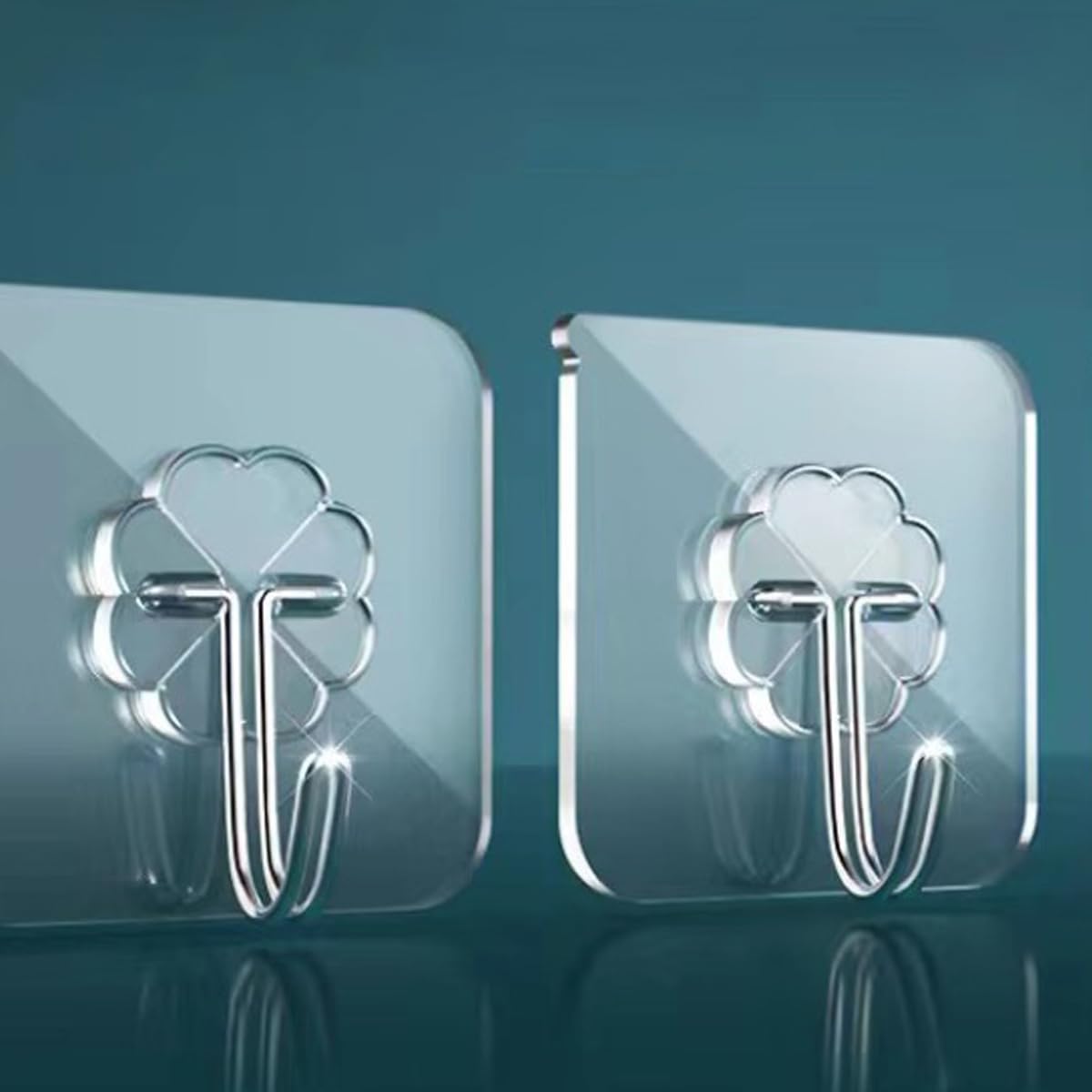 Adhesive Hooks for Hanging 12pcs, Heavy Duty Wall Hooks Self Adhesive Towel Coat Hooks Waterproof Transparent Hooks for Bathroom Shower Kitchen Keys Door Outdoor Home Improvement Utility Hook