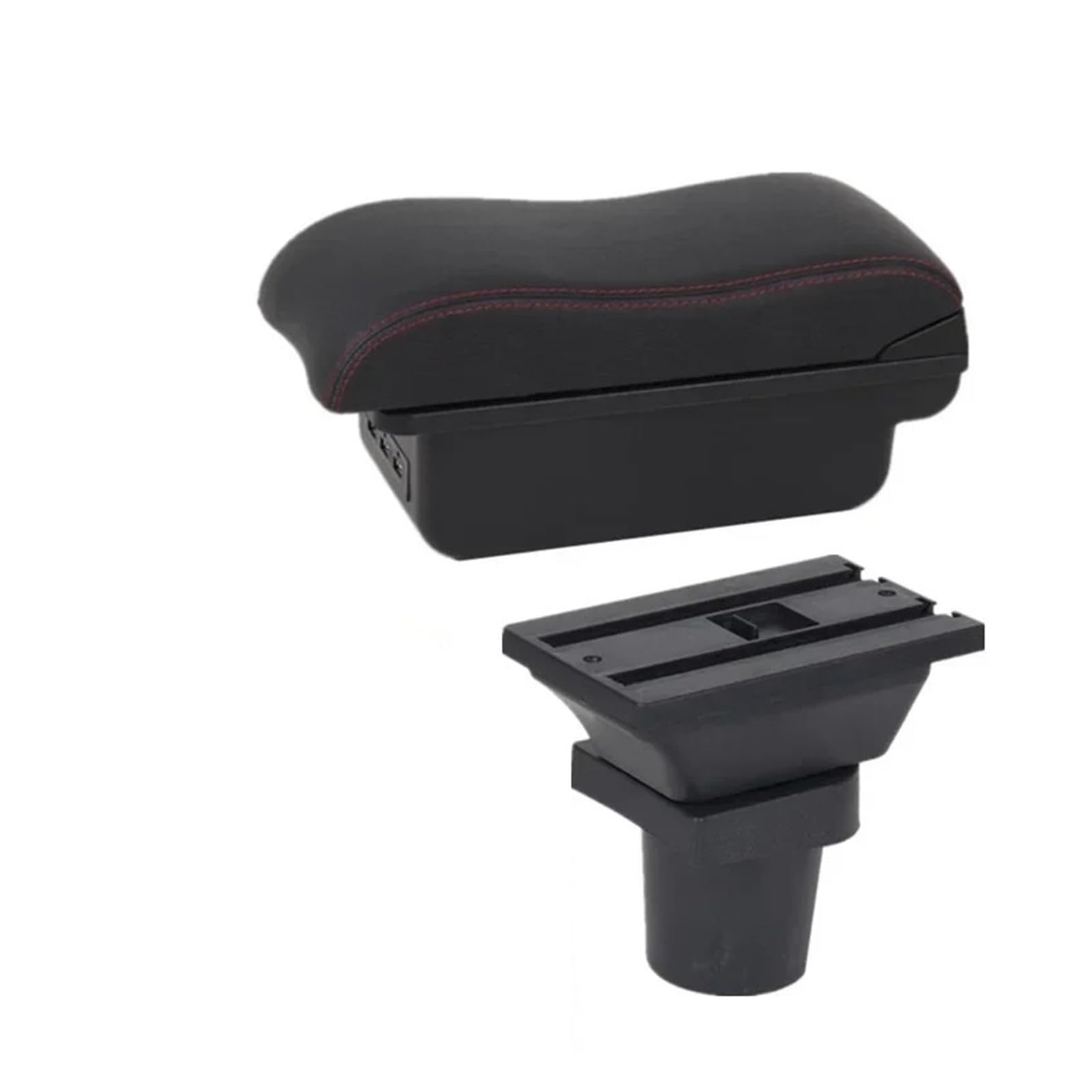 GBGWRMRYX Center Armrest Box For Yaris 3 For Hybrid For Yaris For Vitz Car Armrest Box Interior Retrofit Central Storage Box Accessories Arm Rest(B2 red line 3USB)