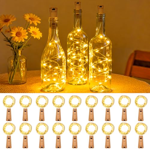 kolpop 18 Stück LED Lichterkette mit Batterie, 2M 20LED Mini...