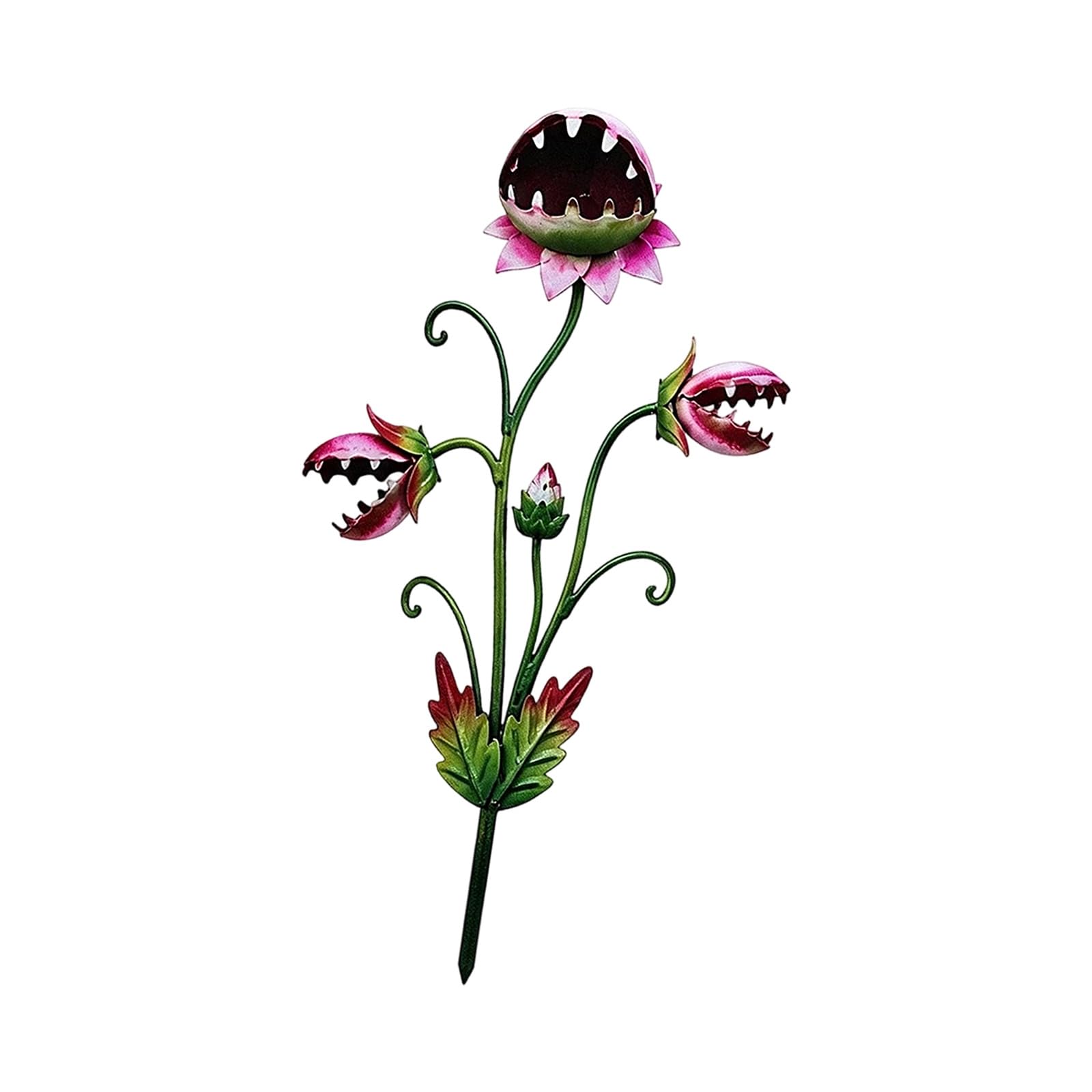 Metal Garden Stake Decor for Flower Beds and Patio Containers, Whimsical Yard Accent with Pointed Ground Stake Metal Garden Decor Flower Container Accent Yard Ornament Bed Patio Container Pick Soil