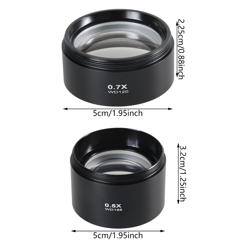 Lente de objetivo auxiliar de aluminio Barlow 0.5/0.7 lente de cámara de microscopio