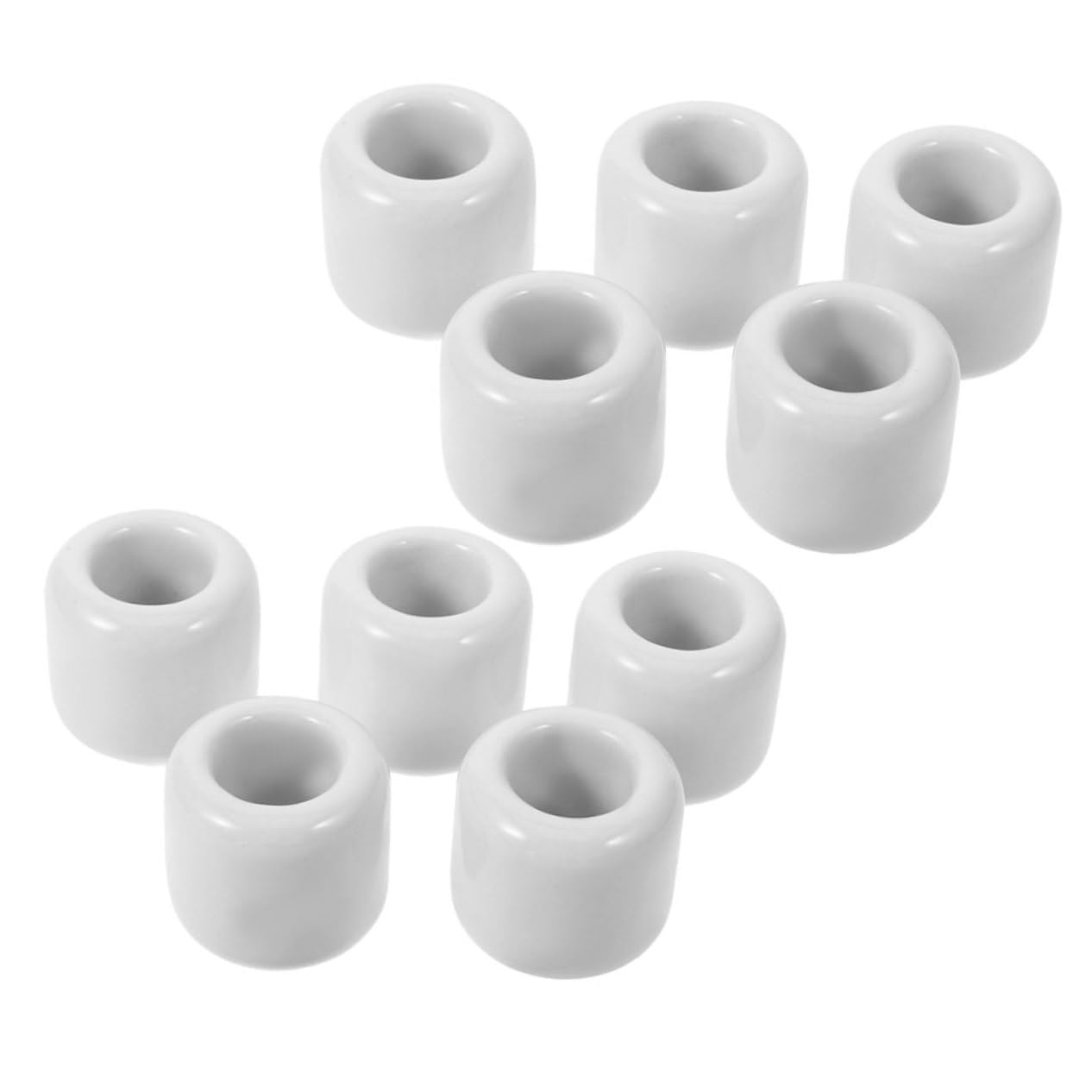 GRIRIW 10pcs Ceramic Candle Holders: Round Tealight Set for Prayer and Home Decors - Compact Design for Travel Parties Presents