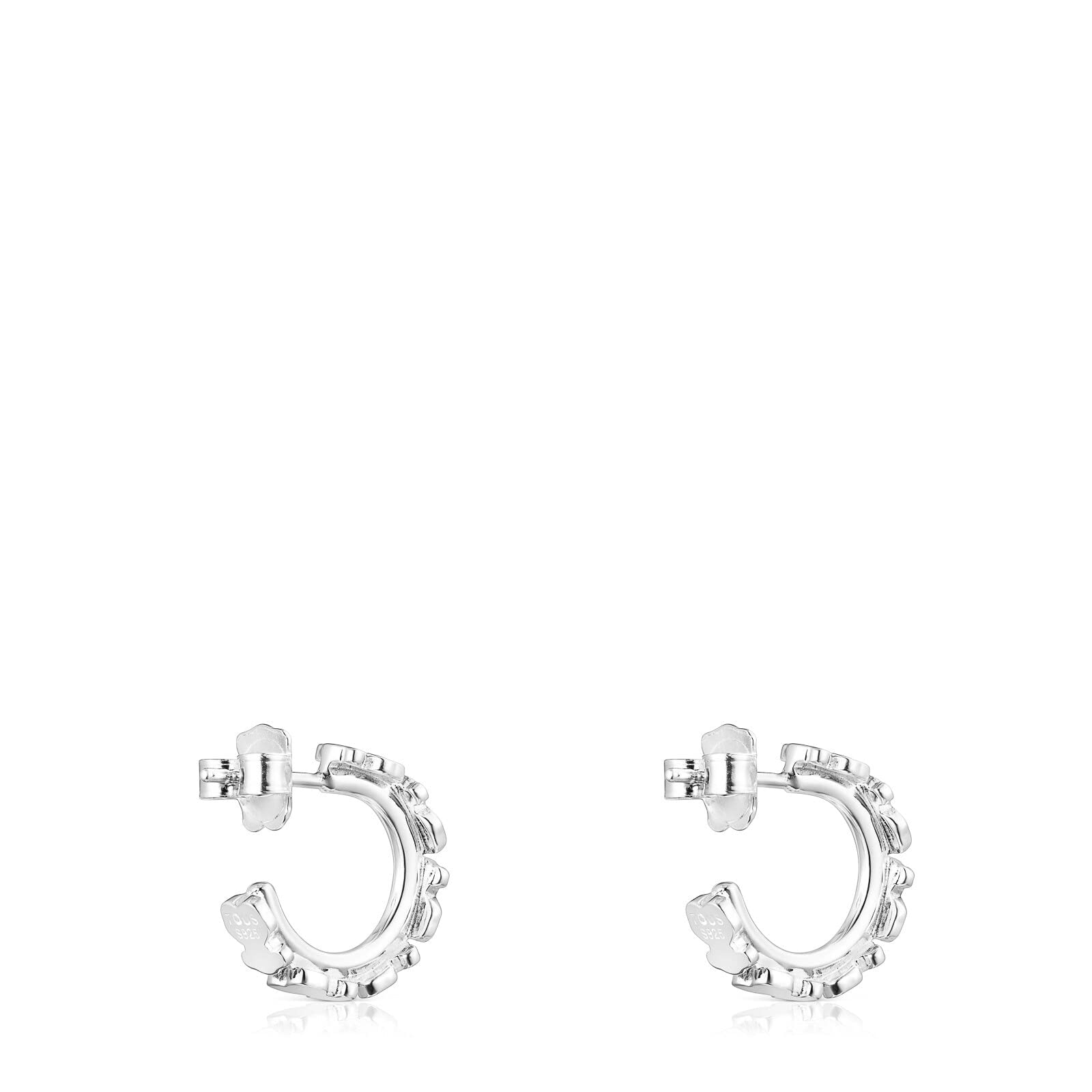 TOUS Pendientes Aro para Mujer de Plata de Primera Ley, Colección Straight