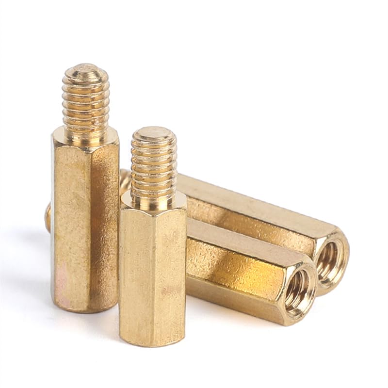 Espaciador hexagonal de latón, Tuercas hexagonales de cobre y latón for chasis PCB M2 M2.5 M3 M4 50 Uds. Tamaños múltiples(M3 x 16mm (50pcs))