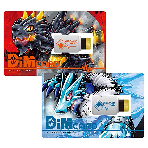 Digimon Volcanic Beat & Blizzard Fang DiM Cards | Expansion for The Digimon Vital Bracelet Fitness Tracker Watch | Train Your Digimon and Battle Your Friends, Multicolor, (NT58680)