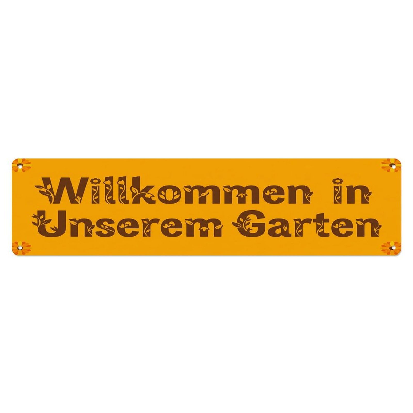 Vintage Welcome to Our Garden Marigold Metal Tin Sign