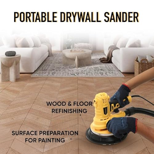 Image of TOMAHAWK T14692 Drywall Sander | Dry Wall Sander 900W, Copper Armature, 1400-2700RPM Variable Speed Control Switch Lock Feature 8 Hole vacuum and LED light