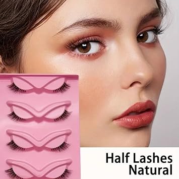 5 Pairs Reusable False Eyelashes Set, Lightweight Natural Look Lashes, Fluffy Volume Wispy Eyelashes for Daily Wear, Easy to Apply & Comfortable Strip Lashes with Storage Tray