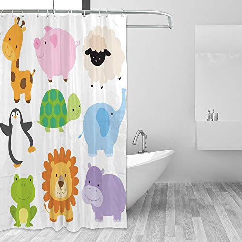 Rideau de douche mignon animal CHEHONG lavable en polyester - 5