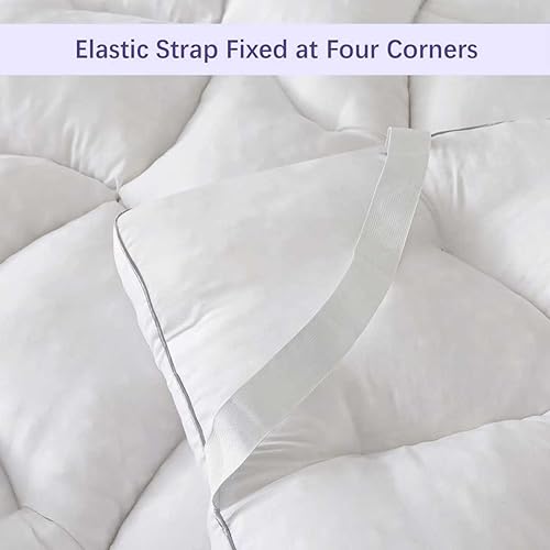 Miniatura 3 de Cubrecolchón de espuma viscoelástica, tamaño Queen, alivia la presión, con diseño de correa segura para dolor de espalda, suave y de apoyo, espuma