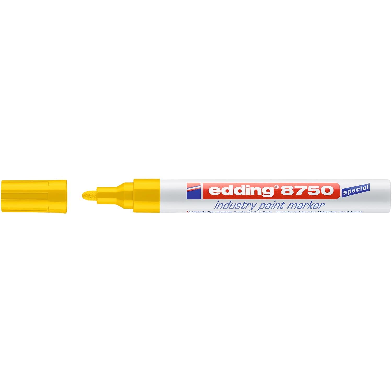 Edding 10 Stück 8750 Marker, speziell für Industrie, Gelb, 2-4 mm