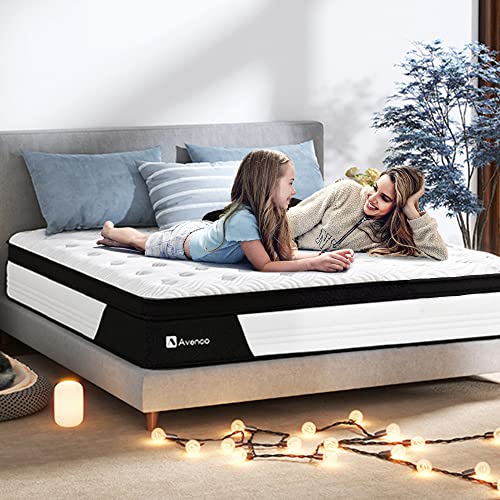 Full Size Mattress, Avenco Full Mattress Hybrid, 12 Inch Pocket Spring And Gel Memory Foam Mattress Full In A Box, Medium Firm, Strong Edge Support, Certipur-Us & Ispa, 100 Nights Trial #TOP5