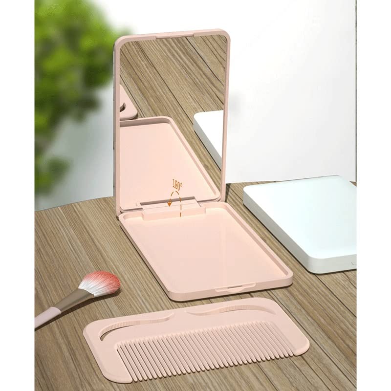 Miroir de maquillage avec peigne pliable blanc accessoire vanité mode