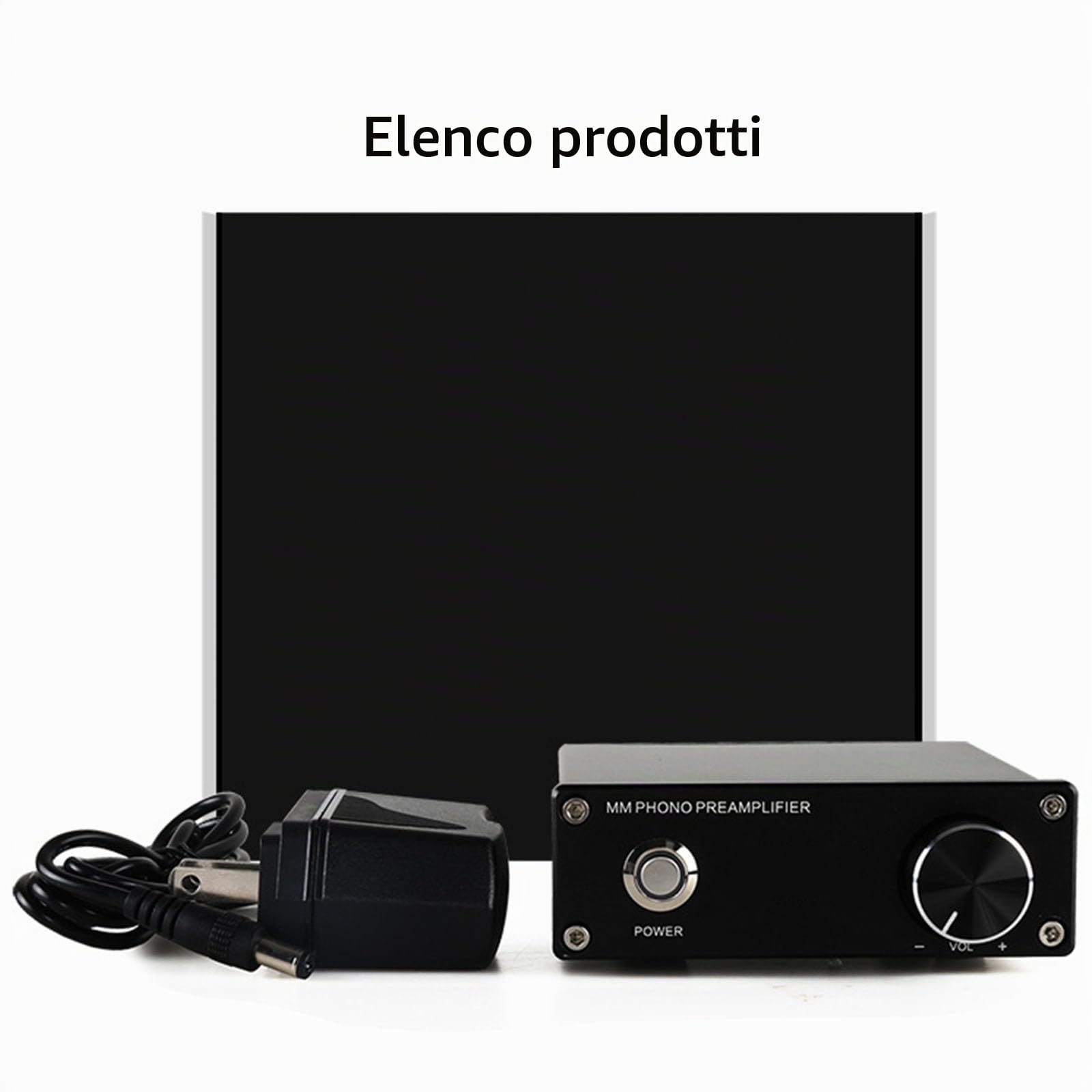 Preamplificatore Phono MM/MC, Preamplificatore Giradischi, Preamplificatore Hi-Fi, con Volume Regolabile, Ingresso e Uscita RCA, Adattatore di Alimentazione DC12V, per Mini Stereo Audio Fonografo