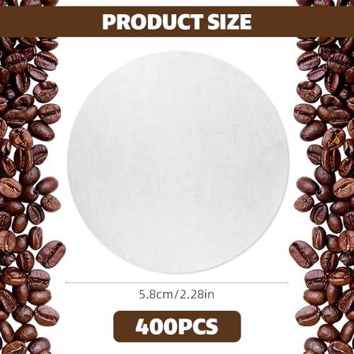Image of Supvox 400 Counts Espresso Coffee Filters for 58mm Espresso Portafilter Moka Pot Coffee Filters Paper Replacement Filter Coffee White Coffee Filter Paper Round Coffee Maker Filters