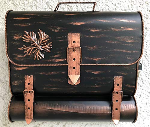 Wandbriefkasten Tasche Briefkasten Postkasten Zaunbriefkasten mit Zeitungsrole Zeitungsfach aus rostfreiem Stahl verzinkt. Befestigungsmaterial GRATIS!
