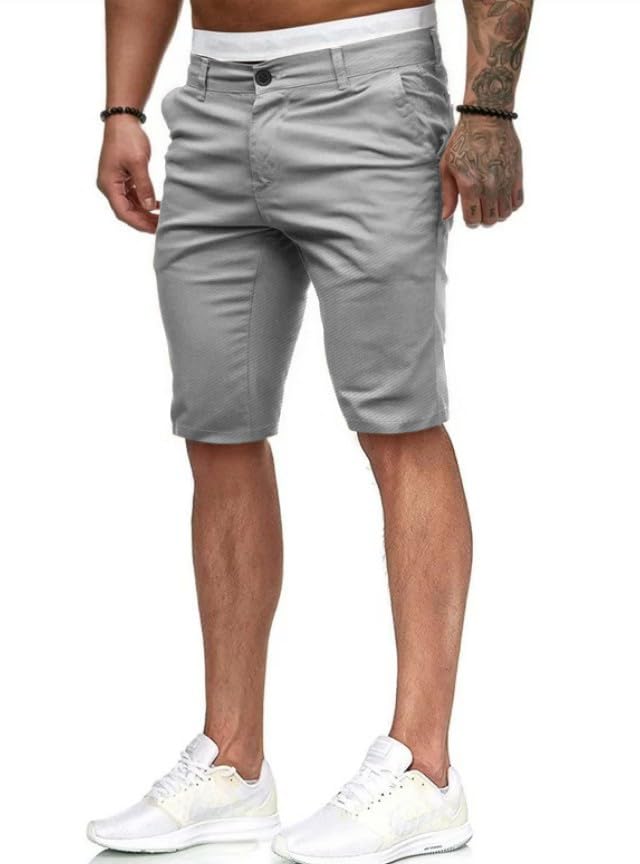 Image of HUNGSON Mens Slim Fit Shorts Stretch Chino Short Pants