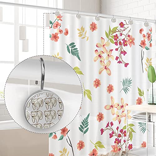 Crochets pour rideau de douche ours polaire en acier inoxydable x12 - 5
