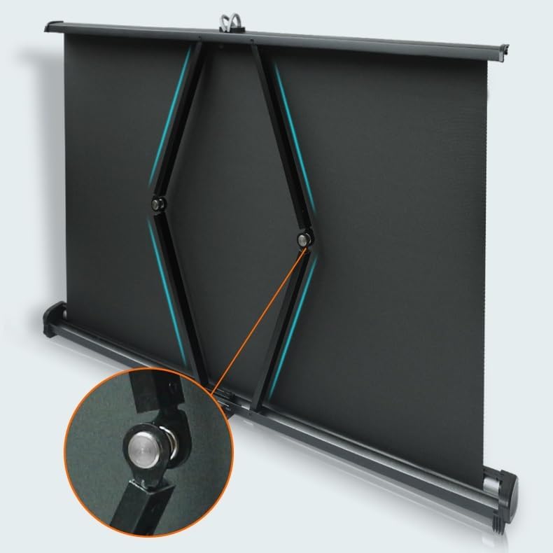 Miniatura 3 de Retractable 30" 4K Tabletop Projection Screen - 169 Mobile Movie Screen for IndoorOutdoor Use, Perfect for Schools, Home Theater & Office