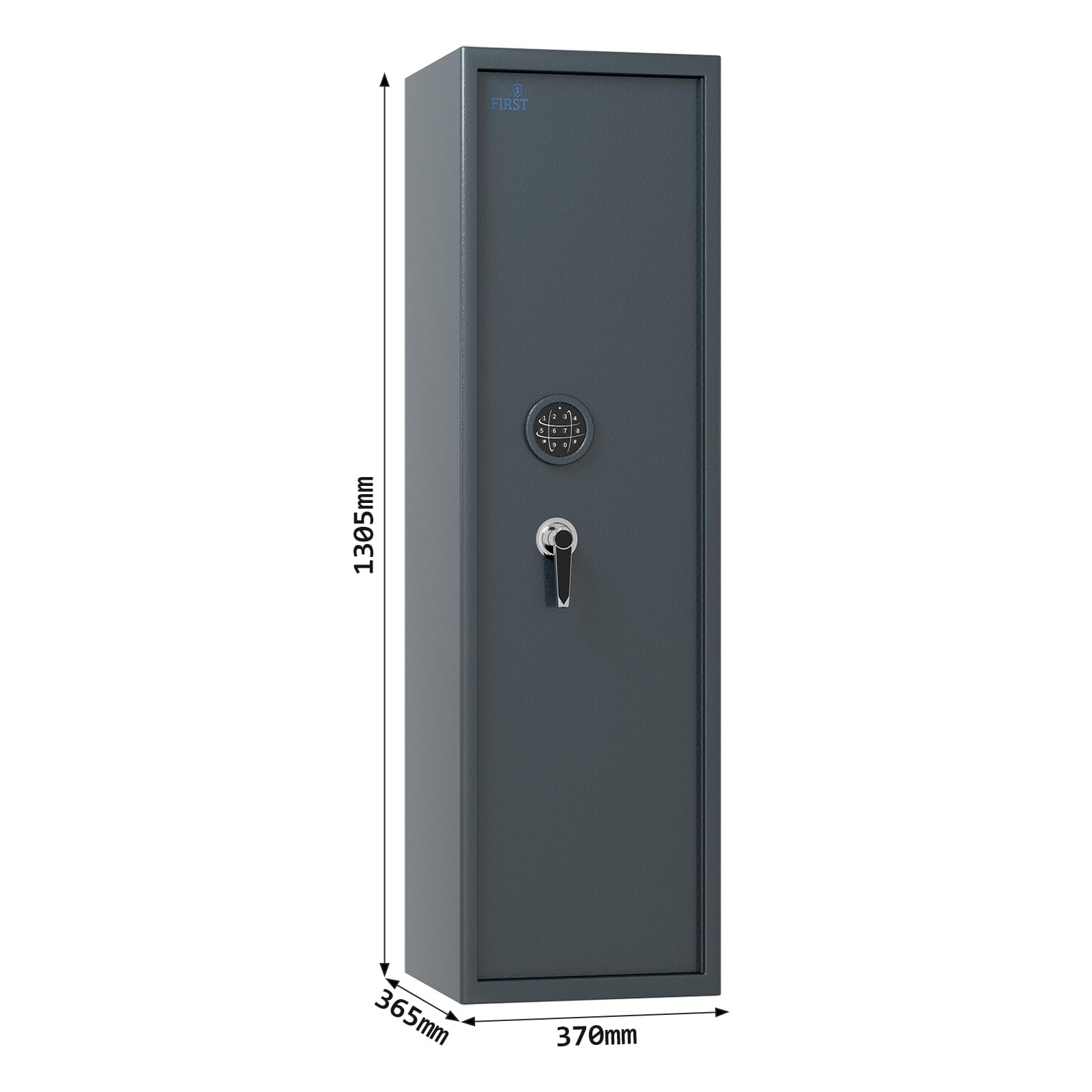 Profirst Waffenschrank Shooter 5 EN0 Anthrazit Stahl bedingter Feuerschutz Elektronikschloss Notbestromung Platz für 5 Langwaffen Schaumstoffwaffenhalter inkl. Befestigungsmaterial