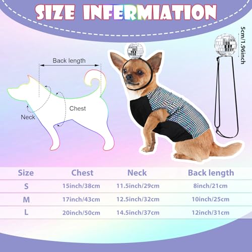 Disfraz de perro con lentejuelas holográficas multicolor talla S miniatura 2