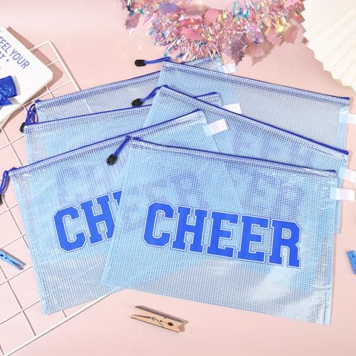 6 Pcs Cheer Bag Cheer Makeup Bag Gifts Zipper Pouch Makeup Case Cheerleader Accessories Snack Bags Bulk for Cheerleading Party Supplies2