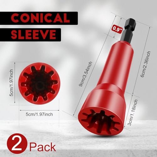 Image of Wire Twister Tool, Twist Wire Connector Socket, Driver with 1 /4 inch Chuck for electricians(2 Pack-red)