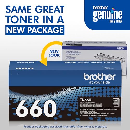 Image of Brother Genuine High Yield Toner Cartridge, TN660, Replacement Black Toner, Page Yield Up to 2,600 Pages, Amazon Dash Replenishment Cartridge, Black, (Pack of 3)
