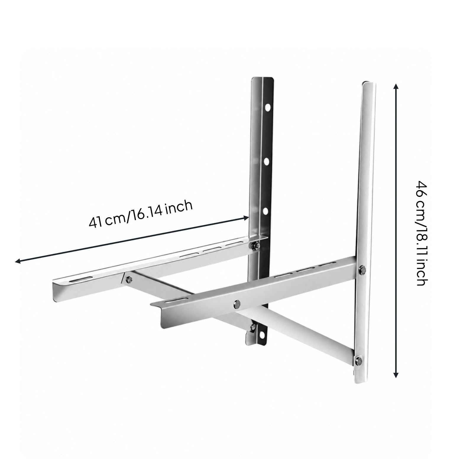Staffa Climatizzatore Staffa Montaggio Staffa Parete Supporto Esterno Mensola Regolabile Salvaspazio in Acciaio Inox 201 Pieghevole con Elementi , Modello Pieghevole 1.5p 410 460
