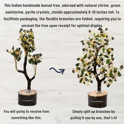 Image of Money Success Crystal Tree for Good Luck - Healing Crystals Money Tree for Wealth, Positive Energy at Home Office - Decorative Spiritual Gifts for Vastu, House Warming