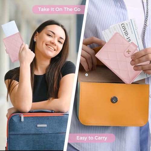 Image of Melsbrinna Premium Leather Passport Holder Covers Case, Waterproof Rfid Blocking Travel Wallet Passport Holder with Pen Holder, Cute Passport Book for Women /Men