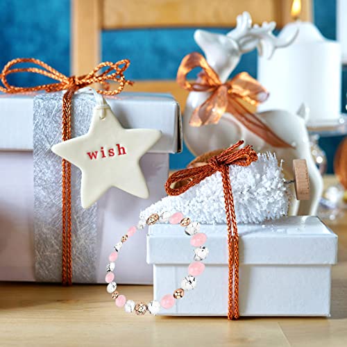 Anti Anxiety Bracelet, Pink Crystal + White Pine + Gold Spacer Beads Natural Stone Healing Stress Relief Handmade Bracelets Calming Bracelets Spiritual Bracelet for Women Good Sleep - Image 4