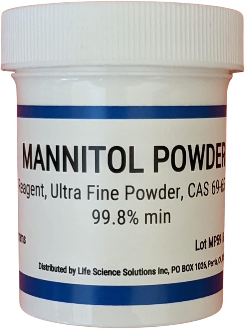 Mannitol Powder, 99%+, 25 Grams, CAS 69-65-8