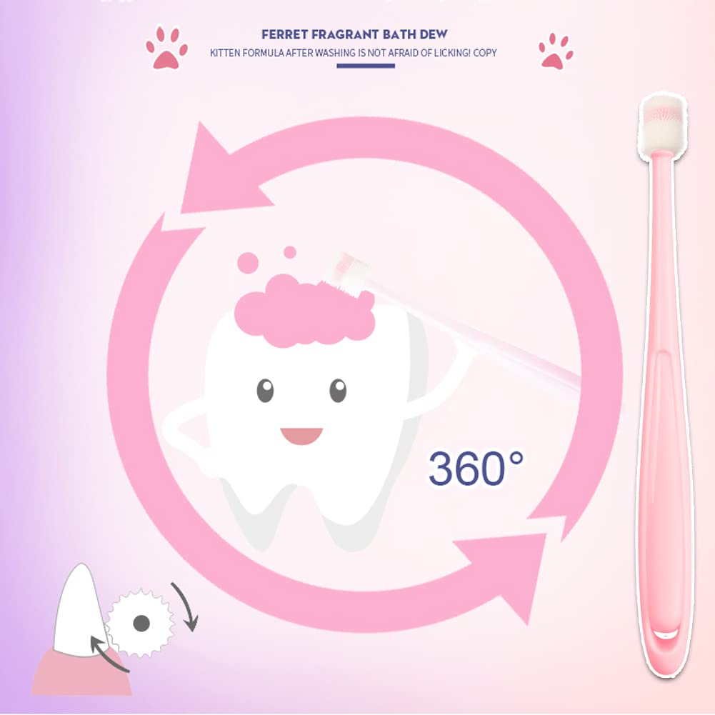 Thinslimer 4 Pack Cat & Dog Toothbrush 360 Degree Cleaning Soft Bristled Brush Dental Care Protect Teeth Deep Pet Tooth Easy to Carry Cleaning Tools