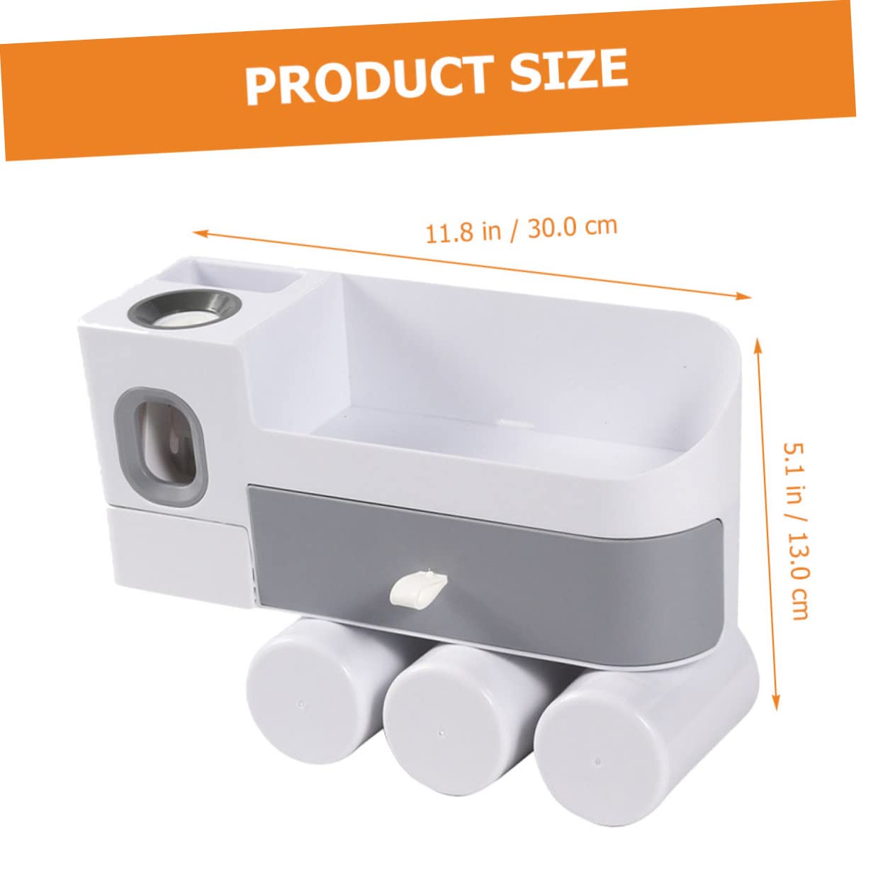 Porta Spazzolini Da Bagno Parete Con Bicchieri Organizzatore Senza Design Pratico e Resistente Spazio Di Archiviazione Ottimizzato Per Dentifricio e Spazzolini Facile Installazione